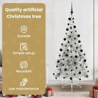 VidaXL Kunstmatig voorverlicht kerstboom met 300 led zilver 210 cm pet - thumbnail