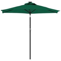 VidaXL Parasol met stalen paal 225x225x212 cm groen - thumbnail