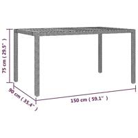 5-delige Tuinset met kussens poly rattan zwart - thumbnail