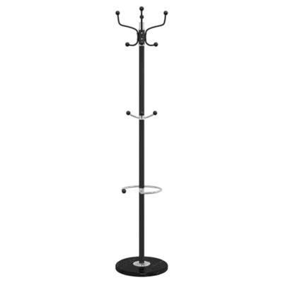 VidaXL Kapstok met parapluhouder 180 cm gepoedercoat ijzer zwart