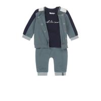 Dirkje vest + longsleeve + broek grijsgroen/donkerblauw - thumbnail