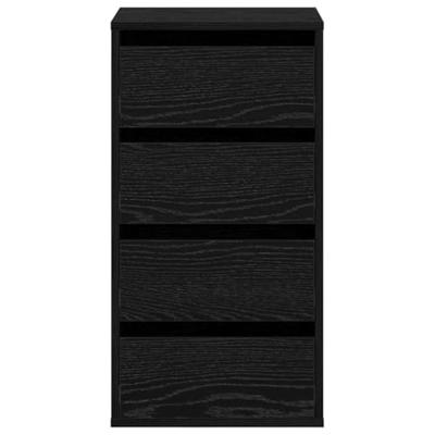 Ladekast met lade Zwart eiken 40 x 41 x 76 cm Bewerkt hout