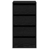 Ladekast met lade Zwart eiken 40 x 41 x 76 cm Bewerkt hout - thumbnail