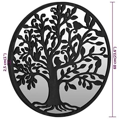VidaXL Tuinspiegel rond 60x2,5 cm ijzer zwart VidaXL Tuinspiegel rond 60x2,5 cm ijzer zwart