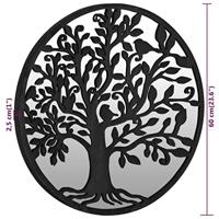 VidaXL Tuinspiegel rond 60x2,5 cm ijzer zwart - thumbnail