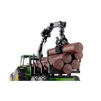 Siku John Deere 8430 tractor met boomstamaanhangwagen 1954 - thumbnail