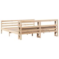Bedframe met hoofdbord massief grenenhout 200x200 cm - thumbnail
