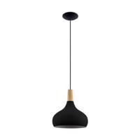 Eglo Zwarte hanglampSabinar Ø 28cm met hout - 900162 - thumbnail