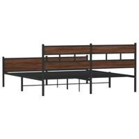 Bedframe zonder matras metaal bruin eikenkleur 180x200 cm - thumbnail