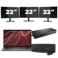 Dell Latitude 7430 - Intel Core i7-12e Generatie - 14 inch - 16GB RAM - 256GB SSD - Windows 11 Home + 3x 22 inch Monitor - thumbnail