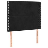 Bedframe met hoofdeinde fluweel zwart 90x200 cm - thumbnail