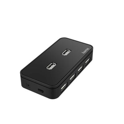 Hama 00200123 USB-hub 7 poorten USB-A USB 2.0 480 MBit/s Zwart
