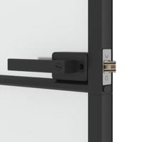 Binnendeur smal 102,5x201,5 cm gehard glas en aluminium zwart - thumbnail