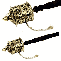 Gebedsmolen Om Mani Pad Me Hum Handmodel (24 x 6 cm) - thumbnail