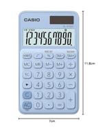 Casio SL-310UC-LB Zakrekenmachine Lichtblauw Aantal displayposities: 10 werkt op zonne-energie, werkt op batterijen (b x h x d) 70 x 8 x 118 mm - thumbnail