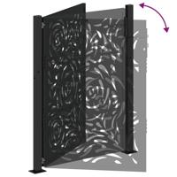 Poort met vlamontwerp 100x125 cm staal zwart - thumbnail