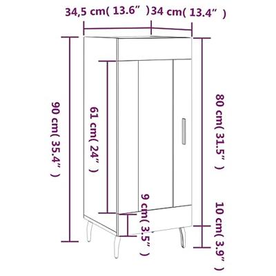 Dressoir 34,5x34x90 cm bewerkt hout wit