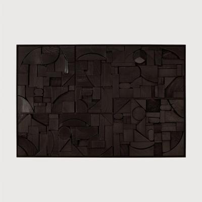 Ethnicraft Wandpaneel 'Bricks' Teakhout, 60 x 90cm, kleur Zwart