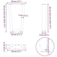Eettafelpoten 2 st V-vormig 28x(42-43,3) cm staal antraciet - thumbnail