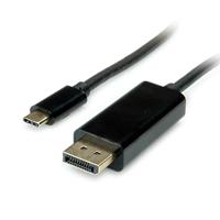Value 11.99.5845 USB-C-displaykabel USB-C / DisplayPort Adapterkabel USB-C stekker, DisplayPort-stekker 1.00 m Zwart - thumbnail