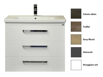 Sanicare Q10 badkamermeubel 3 laden 80 cm schots-eiken