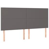 Bedframe met hoofdbord kunstleer grijs 160x200 cm - thumbnail