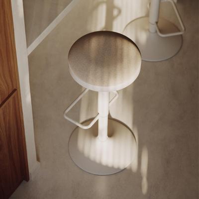 Kave Home Barkruk 'Zaib' Chenille, kleur wit