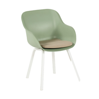Hartman Le Soleil Element dining stoel wit frame kuip Sage green met taupe kussen - thumbnail
