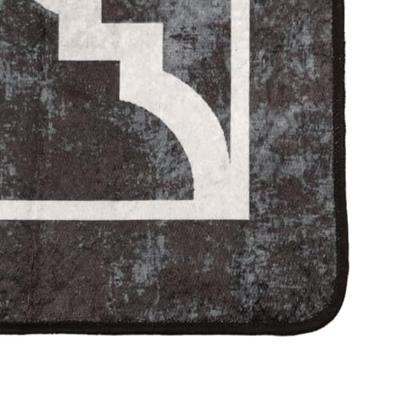 VidaXL Vloerkleed wasbaar anti-slip 120x180 cm zwart en wit VidaXL Vloerkleed wasbaar anti-slip 120x180 cm zwart en wit
