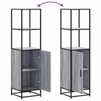 Hoge kast 35,5x35x139 cm bewerkt hout en metaal grijs sonoma - thumbnail