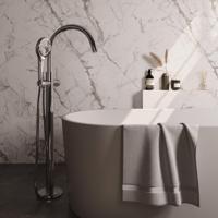 Badkraan Vrijstaand Brauer Chrome Carving met Handdouche 3-Standen Geborsteld Chroom Brauer - thumbnail