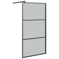Inloopdouchewand 100x195 cm donker ESG-glas zwart - thumbnail