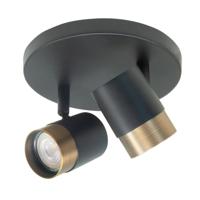 Highlight SpotSavona zwart met koper brons 2-lichts rond - S7471.32 - thumbnail