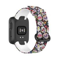 By Qubix - Siliconen band met print - Skelet - Compatible met Xiaomi Mi Watch Lite/Redmi Watch - Compatible Xiaomi bandje - thumbnail