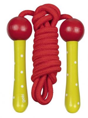 Goki Springtouw Junior 200 Cm Nylon/hout Rood/geel