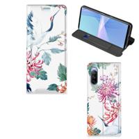 Sony Xperia 10 III | Hoesje maken | Bird Flowers - thumbnail