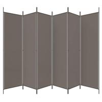 Kamerscherm met 6 panelen 300x200 cm stof antracietkleurig - thumbnail