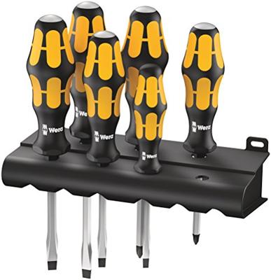 Wera 932/918/6 Schroevendraaierset Werkplaats 6-delig Plat, Kruiskop Pozidriv Wera 932/918/6 Schroevendraaierset Werkplaats 6-delig Plat, Kruiskop Pozidriv