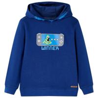 VidaXL Kindertrui met capuchon 128 donkerblauw - thumbnail