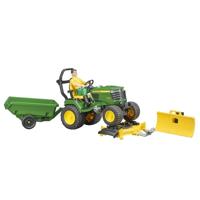 Bruder bworld john deere zitmaaier met aanhanger en tuinman 1:16 - thumbnail