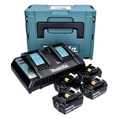 Makita Accessoires Power-Source-Kit 199480-6 - 2x Accu BL1860B 18V 6,0Ah met accu indicator + Oplader DC18RC - 199480-6 Makita Accessoires Power-Source-Kit 199480-6 - 2x Accu BL1860B 18V 6,0Ah met accu indicator + Oplader DC18RC - 199480-6