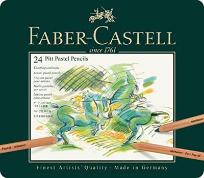 24 PITT pastelpotloden Faber-Castell in metaal etui 24 PITT pastelpotloden Faber-Castell in metaal etui