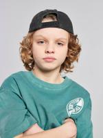 T-shirt met motief voor/achter, gewassen effect JONEN blauwgroen - thumbnail