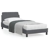 Bedframe zonder matras 90x190 cm fluweel donkergrijs - thumbnail