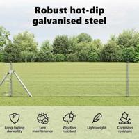 VidaXL Gelaste draadhek zilver 0.6 x 10 m - thumbnail