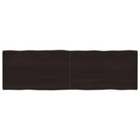 Tafelblad natuurlijke rand 200x60x(2-6)cm eikenhout donkerbruin - thumbnail