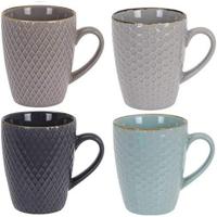 Set van koffiekopjes Excellent Houseware Keramiek 300 ml Geometrisch - thumbnail