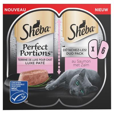 Sheba Perfect Portions Luxe Paté met zalm nat kattenvoer 4 verpakkingen (12 x 75 g) Sheba Perfect Portions Luxe Paté met zalm nat kattenvoer 4 verpakkingen (12 x 75 g)