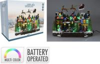 Kersttafereel Huizen met Slee LED, Muziek en Beweging - thumbnail