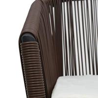 Tuinstoelen 2 st PE-rattan bruin - thumbnail